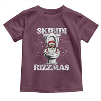 Funny Christmas Toddler T Shirt Skibidi Rizzmas Rizz Santa Toilet Kid Cool