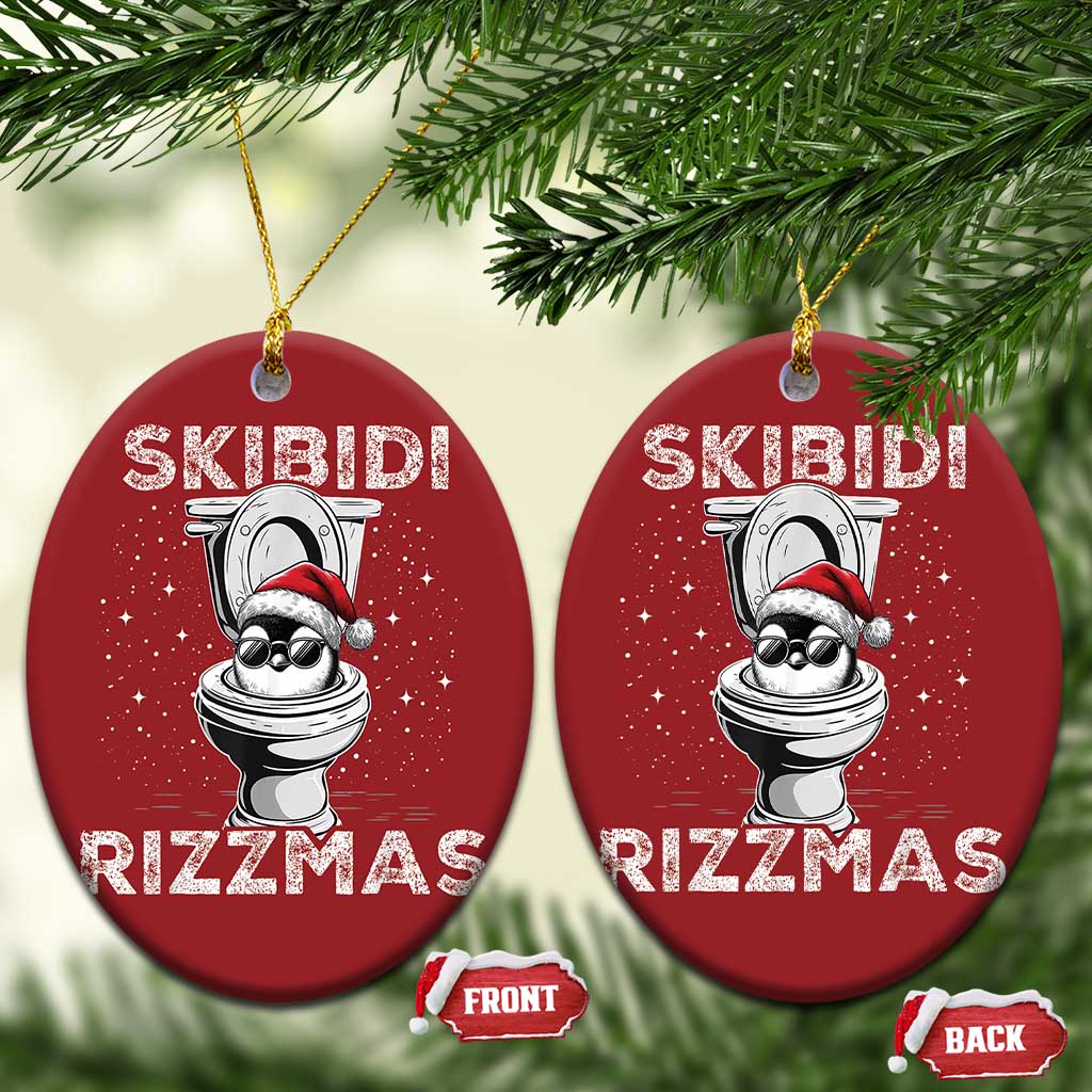 Funny Christmas Ornament Skibidi Rizzmas Rizz Santa Toilet Penguin Kid Cool - Wonder Print Shop