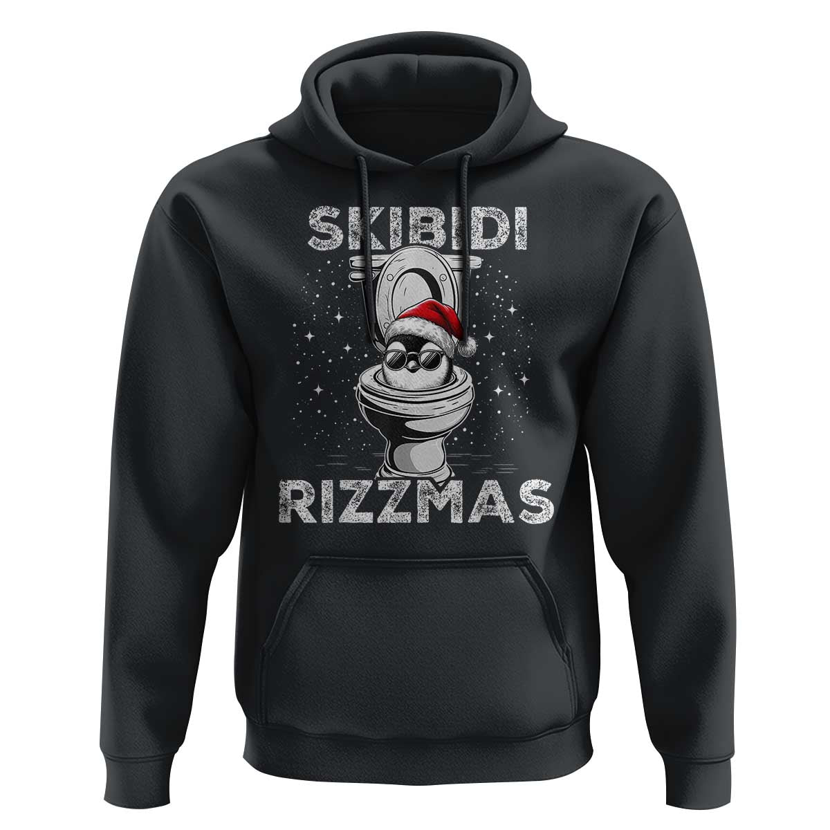 Funny Christmas Hoodie Skibidi Rizzmas Rizz Santa Toilet Penguin Kid Cool