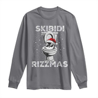 Funny Christmas Long Sleeve Shirt Skibidi Rizzmas Rizz Santa Toilet Penguin Kid Cool