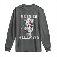 Funny Christmas Long Sleeve Shirt Skibidi Rizzmas Rizz Santa Toilet Penguin Kid Cool