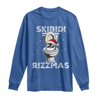 Funny Christmas Long Sleeve Shirt Skibidi Rizzmas Rizz Santa Toilet Penguin Kid Cool