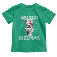 Funny Christmas Toddler T Shirt Skibidi Rizzmas Rizz Santa Toilet Penguin Kid Cool