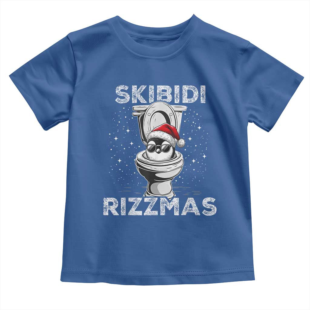Funny Christmas Toddler T Shirt Skibidi Rizzmas Rizz Santa Toilet Penguin Kid Cool