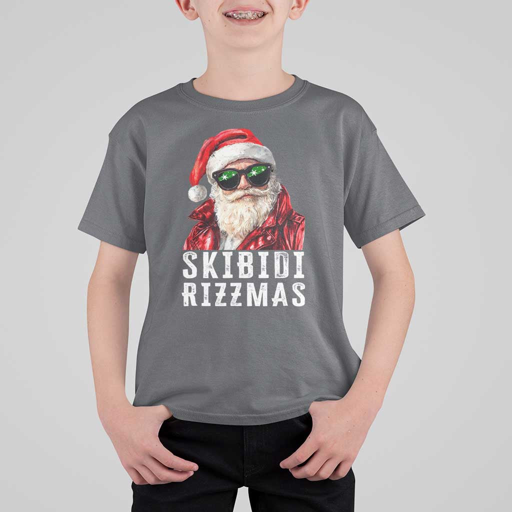 Funny Christmas Santa T Shirt For Kid Skibidi Rizzmas Christmas Rizz Santa Claus Charisma Kid Cool - Wonder Print Shop