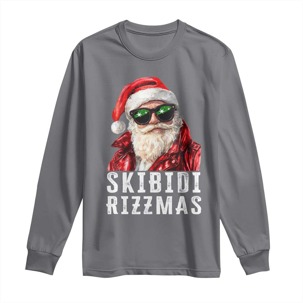 Funny Christmas Santa Long Sleeve Shirt Skibidi Rizzmas Christmas Rizz Santa Claus Charisma Kid Cool