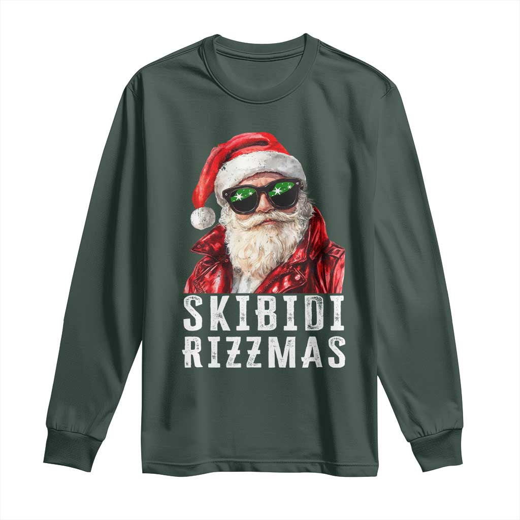 Funny Christmas Santa Long Sleeve Shirt Skibidi Rizzmas Christmas Rizz Santa Claus Charisma Kid Cool