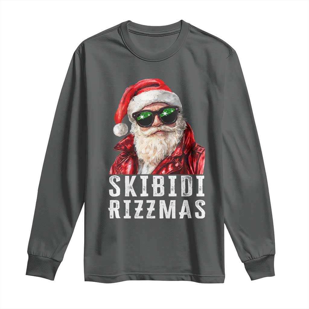 Funny Christmas Santa Long Sleeve Shirt Skibidi Rizzmas Christmas Rizz Santa Claus Charisma Kid Cool