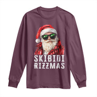 Funny Christmas Santa Long Sleeve Shirt Skibidi Rizzmas Christmas Rizz Santa Claus Charisma Kid Cool