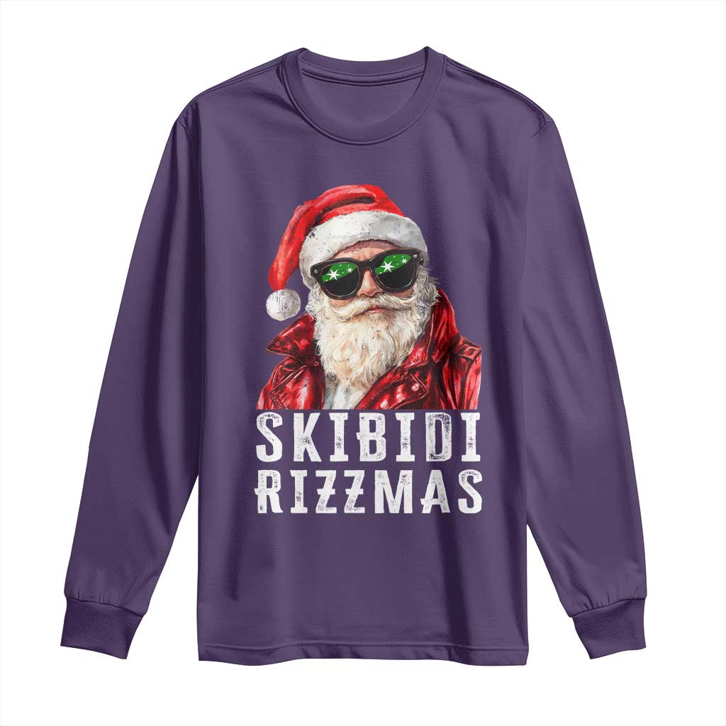 Funny Christmas Santa Long Sleeve Shirt Skibidi Rizzmas Christmas Rizz Santa Claus Charisma Kid Cool