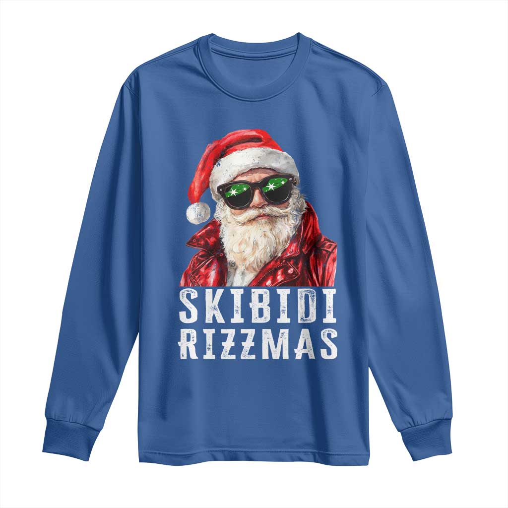 Funny Christmas Santa Long Sleeve Shirt Skibidi Rizzmas Christmas Rizz Santa Claus Charisma Kid Cool