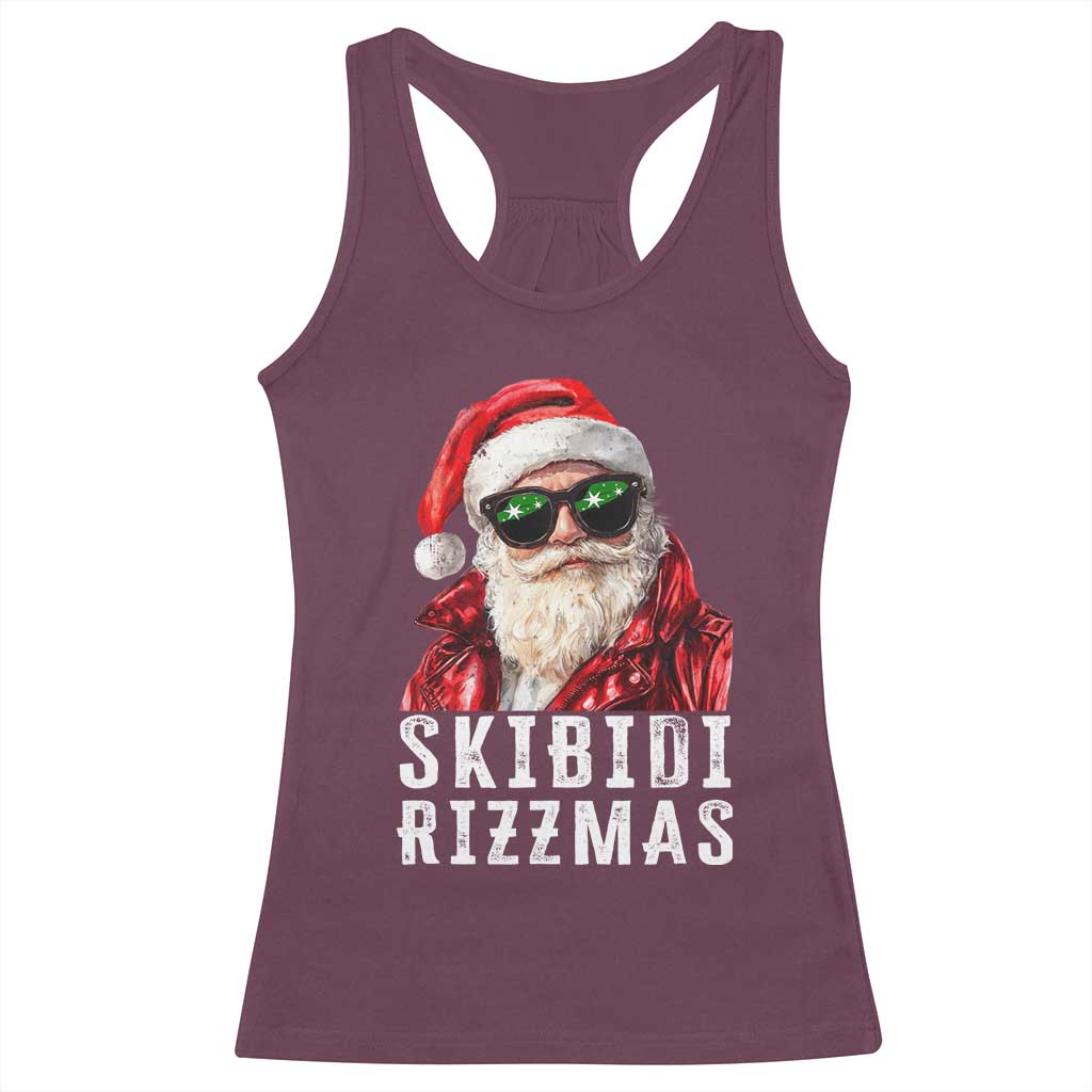 Funny Christmas Santa Racerback Tank Top Skibidi Rizzmas Christmas Rizz Santa Claus Charisma Kid Cool