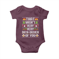 Funny Christmas Data Analyst Baby Onesie That Wasn't Very Data Driven of You Xmas Pajamas