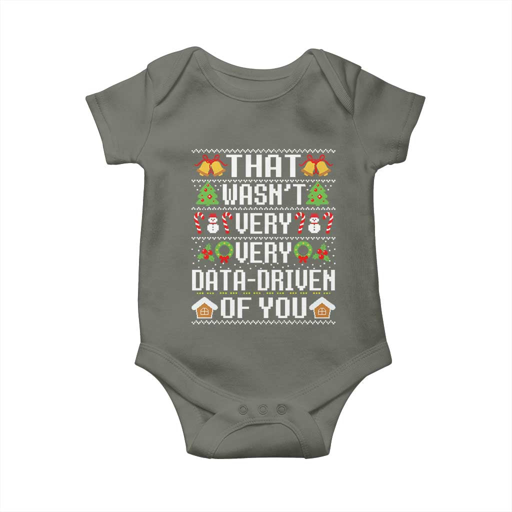 Funny Christmas Data Analyst Baby Onesie That Wasn't Very Data Driven of You Xmas Pajamas