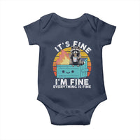 Funny Racoon Baby Onesie Eating Instant Noodle Cup Dumpster Fire Everything Is Fine Meme