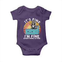 Funny Racoon Baby Onesie Eating Instant Noodle Cup Dumpster Fire Everything Is Fine Meme