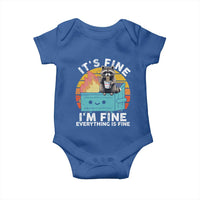 Funny Racoon Baby Onesie Eating Instant Noodle Cup Dumpster Fire Everything Is Fine Meme