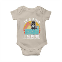 Funny Racoon Baby Onesie Eating Instant Noodle Cup Dumpster Fire Everything Is Fine Meme