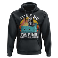 Funny Racoon Hoodie Eating Instant Noodle Cup Dumpster Fire Everything Is Fine Meme
