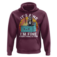 Funny Racoon Hoodie Eating Instant Noodle Cup Dumpster Fire Everything Is Fine Meme