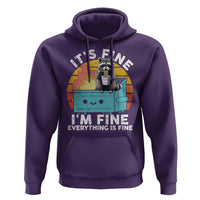 Funny Racoon Hoodie Eating Instant Noodle Cup Dumpster Fire Everything Is Fine Meme
