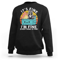 Funny Racoon Sweatshirt Eating Instant Noodle Cup Dumpster Fire Everything Is Fine Meme - Wonder Print Shop