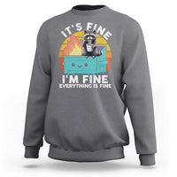 Funny Racoon Sweatshirt Eating Instant Noodle Cup Dumpster Fire Everything Is Fine Meme - Wonder Print Shop
