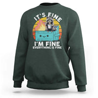 Funny Racoon Sweatshirt Eating Instant Noodle Cup Dumpster Fire Everything Is Fine Meme - Wonder Print Shop