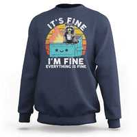 Funny Racoon Sweatshirt Eating Instant Noodle Cup Dumpster Fire Everything Is Fine Meme - Wonder Print Shop