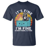 Funny Racoon T Shirt Eating Instant Noodle Cup Dumpster Fire Everything Is Fine Meme - Wonder Print Shop