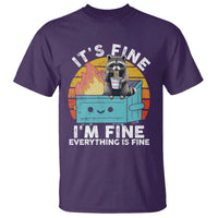 Funny Racoon T Shirt Eating Instant Noodle Cup Dumpster Fire Everything Is Fine Meme - Wonder Print Shop