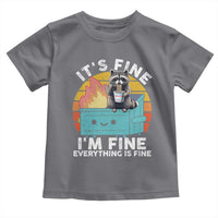 Funny Racoon Toddler T Shirt Eating Instant Noodle Cup Dumpster Fire Everything Is Fine Meme