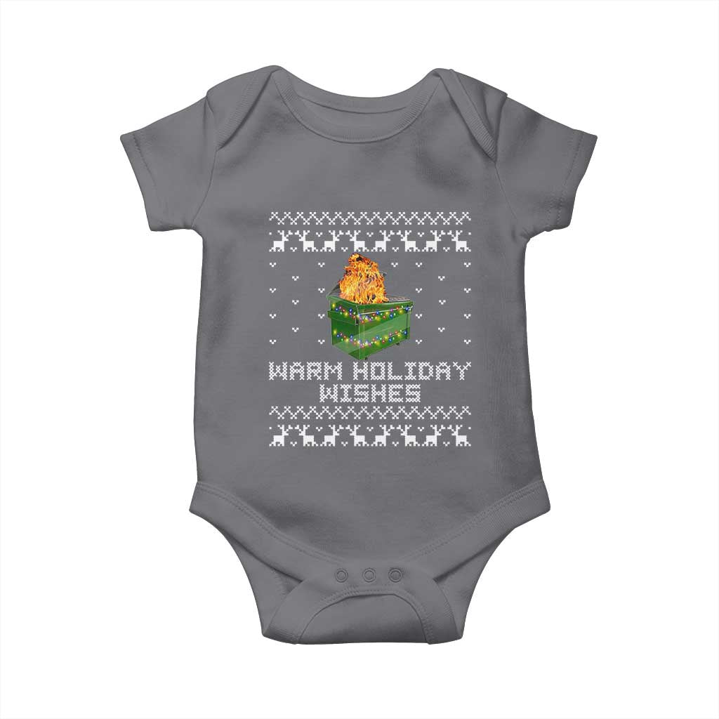 Funny Christmas Baby Onesie Warm Holiday Wishes Dumpster Fire Ugly Christmas