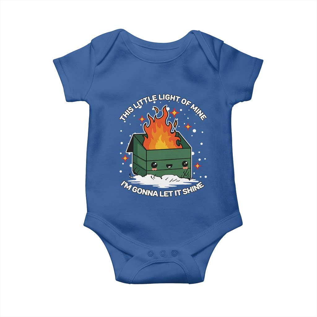 Funny Dumpster Fire Baby Onesie This Little Light Of Mine I'm Gonna Let It Shine TS10