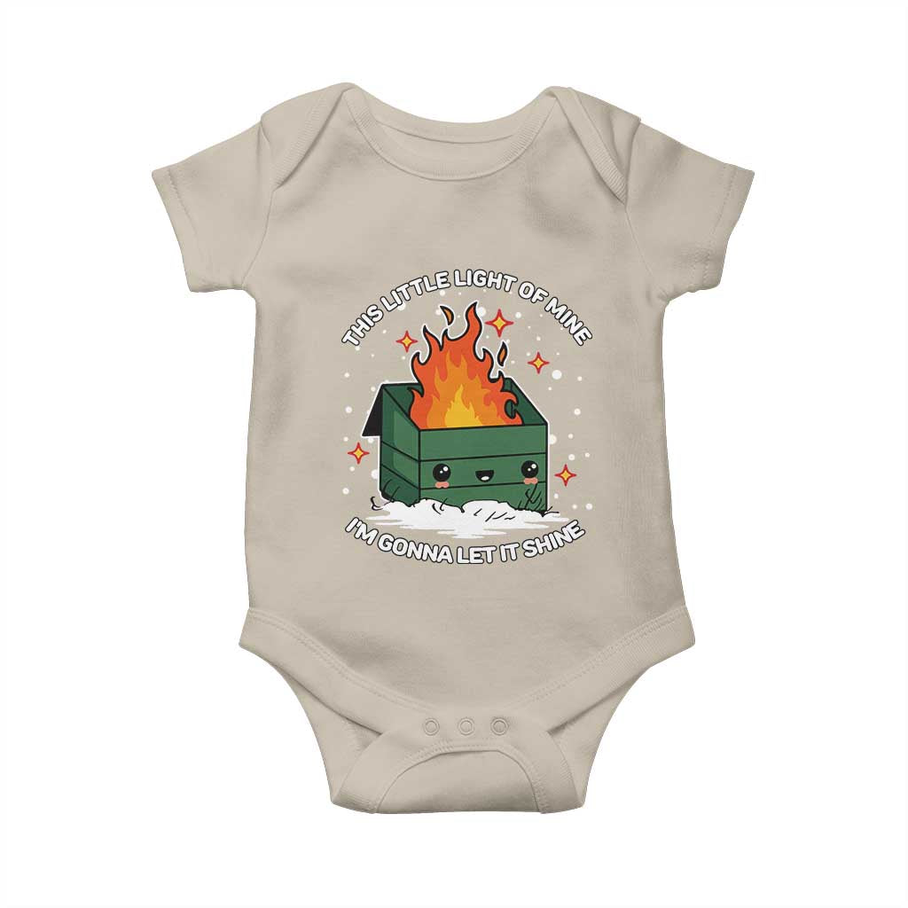 Funny Dumpster Fire Baby Onesie This Little Light Of Mine I'm Gonna Let It Shine TS10