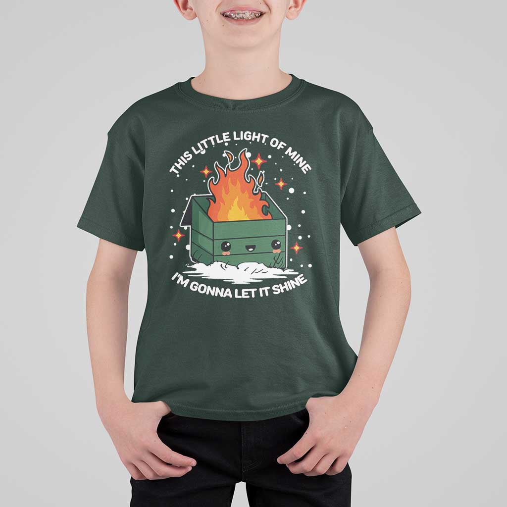Funny Dumpster Fire T Shirt For Kid This Little Light Of Mine I'm Gonna Let It Shine TS10