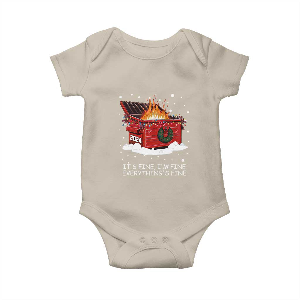 Dumpster Fire Baby Onesie Everything’s Fine Funny Christmas