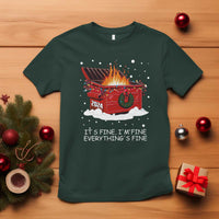 Dumpster Fire T Shirt Everythings Fine Funny Christmas - Wonder Print Shop