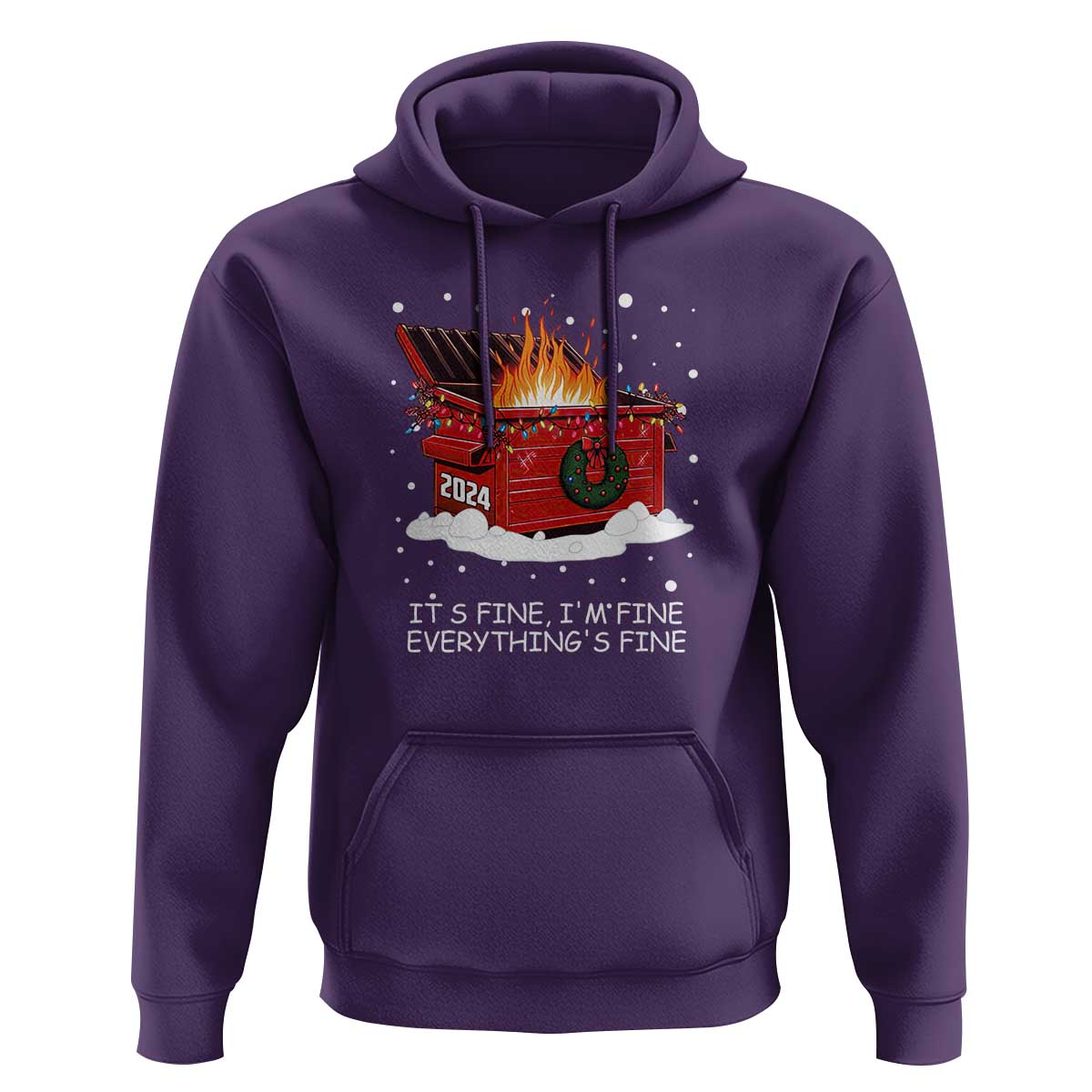 Dumpster Fire Hoodie Everything’s Fine Funny Christmas