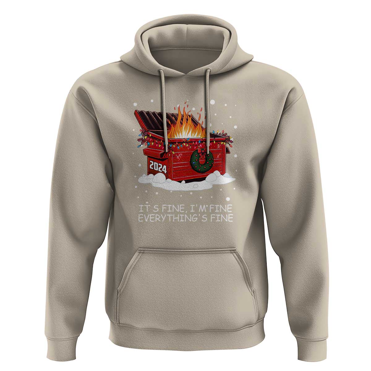 Dumpster Fire Hoodie Everything’s Fine Funny Christmas