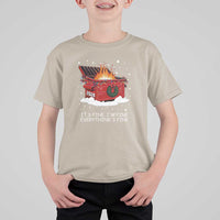 Dumpster Fire T Shirt For Kid Everythings Fine Funny Christmas - Wonder Print Shop