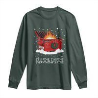 Dumpster Fire Long Sleeve Shirt Everything’s Fine Funny Christmas