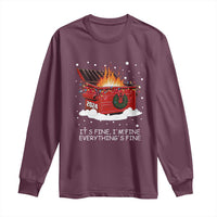 Dumpster Fire Long Sleeve Shirt Everything’s Fine Funny Christmas