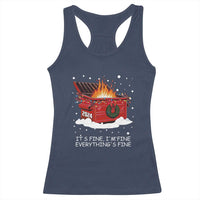 Dumpster Fire Racerback Tank Top Everything’s Fine Funny Christmas