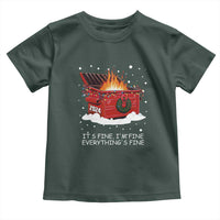 Dumpster Fire Toddler T Shirt Everything’s Fine Funny Christmas