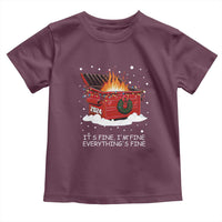 Dumpster Fire Toddler T Shirt Everything’s Fine Funny Christmas