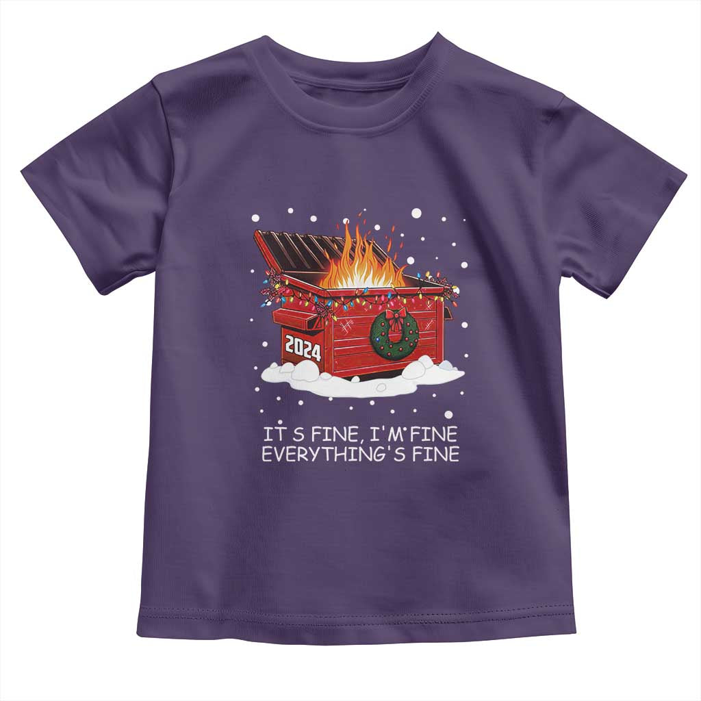 Dumpster Fire Toddler T Shirt Everything’s Fine Funny Christmas