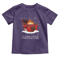 Dumpster Fire Toddler T Shirt Everything’s Fine Funny Christmas