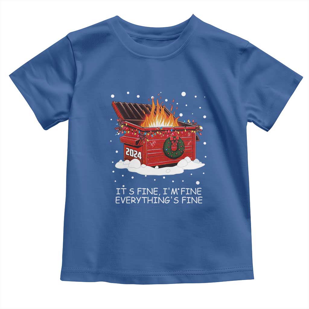 Dumpster Fire Toddler T Shirt Everything’s Fine Funny Christmas