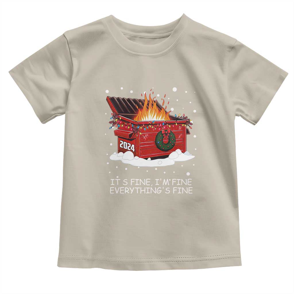 Dumpster Fire Toddler T Shirt Everything’s Fine Funny Christmas